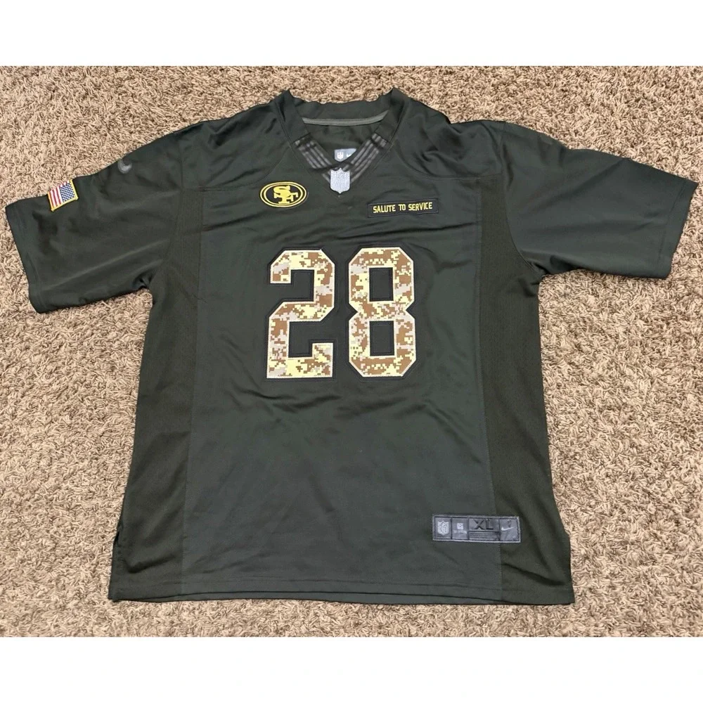 San Francisco 49ers Salute to Service Military Nike Jersey #28 Hyde Size XL